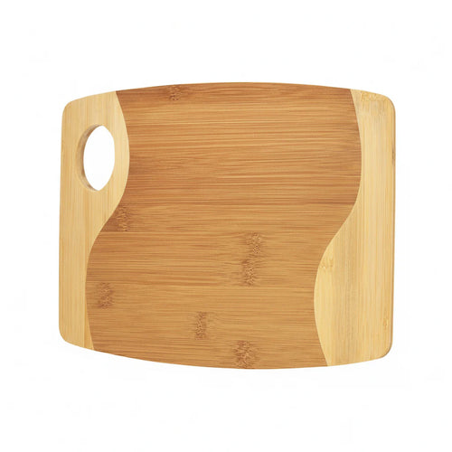 11X9 Bamboo Two-Tone Cutting Board with Handle – Handmade Serving & Charcuterie Board